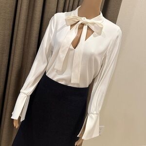 Alexis Ivory Bow Tie Blouse